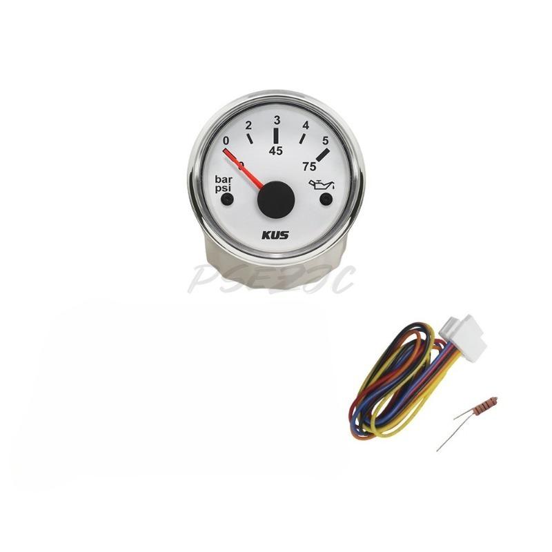Instrument Car Oil Pressure Gauge 5bar 10bar 52mm Ship Car RV Universal Model with Night Light
