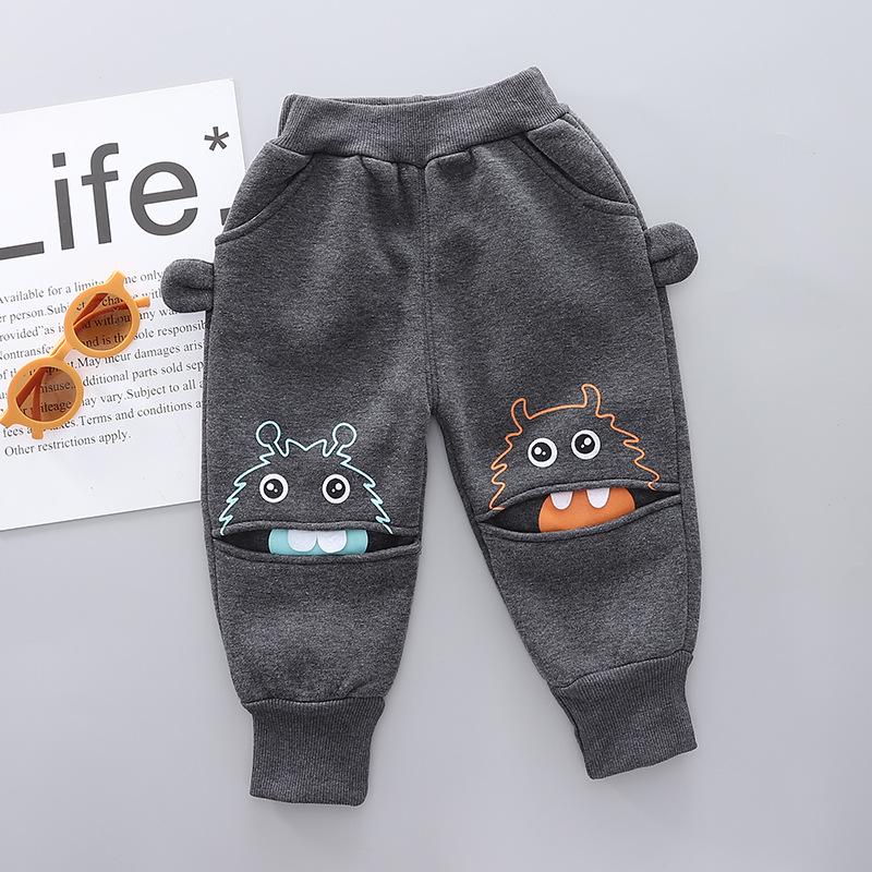 "2024 Kids' Cute Cartoon Cotton Velvet Winter Sports Pants"