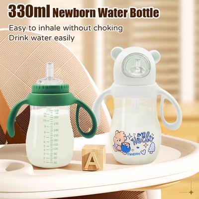 330ml Large-capacity Children's Straw Cup, Water Cup, Baby Learning Cup, Portable Cartoon Shape, Beverage Cup