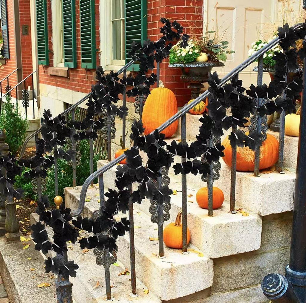 Halloween Pumpkin Maple Leaf String Lights Garland Fairy String Light Fall Decor for Home Halloween Party Thanksgiving Decora