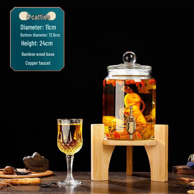 Glas-Infusionsbehälter mit Zapfhahn: 10-20 Jin Versiegelte Enzym- und Kimchi-Weinlagerung