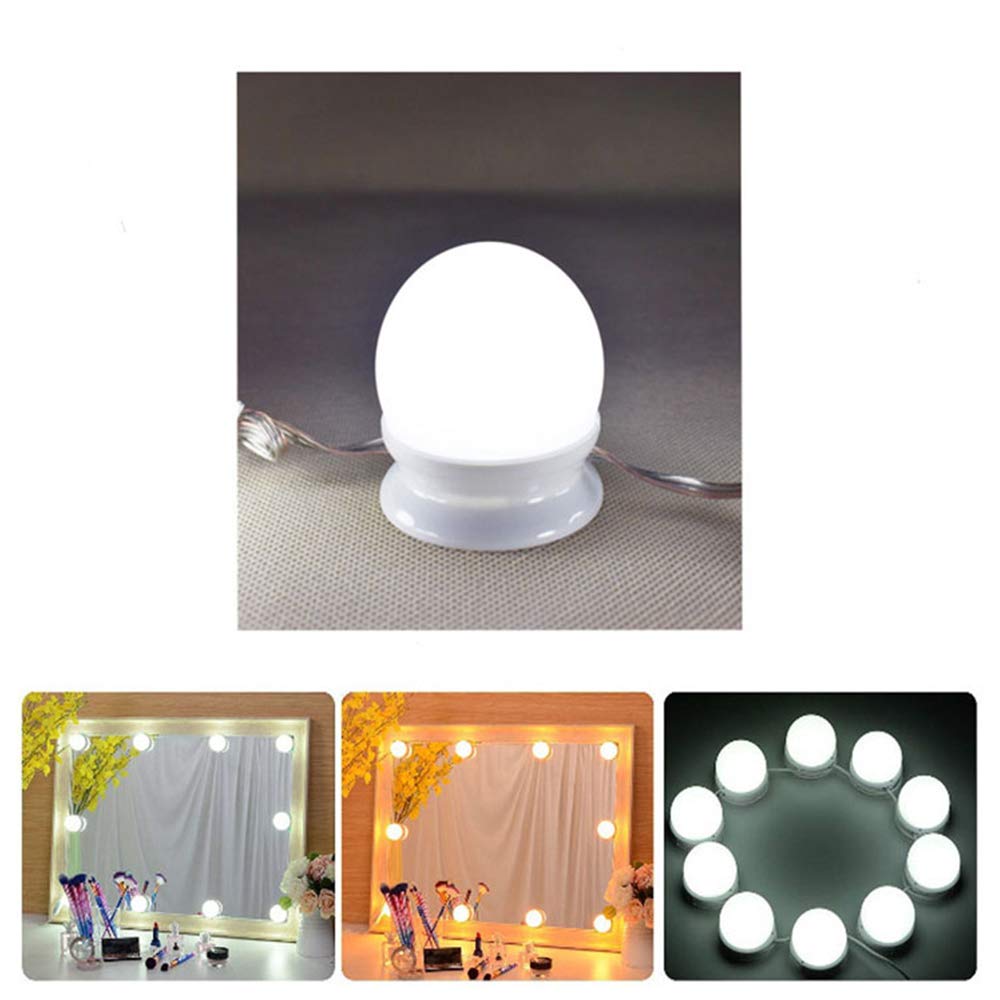Denvosi Actress Light, LED Mirror Light, Makeup Light, Three-Color Dimmable, 10 Brightness Settings, LED Vanity Mirror Bulbs, 10 LED Bulbs,