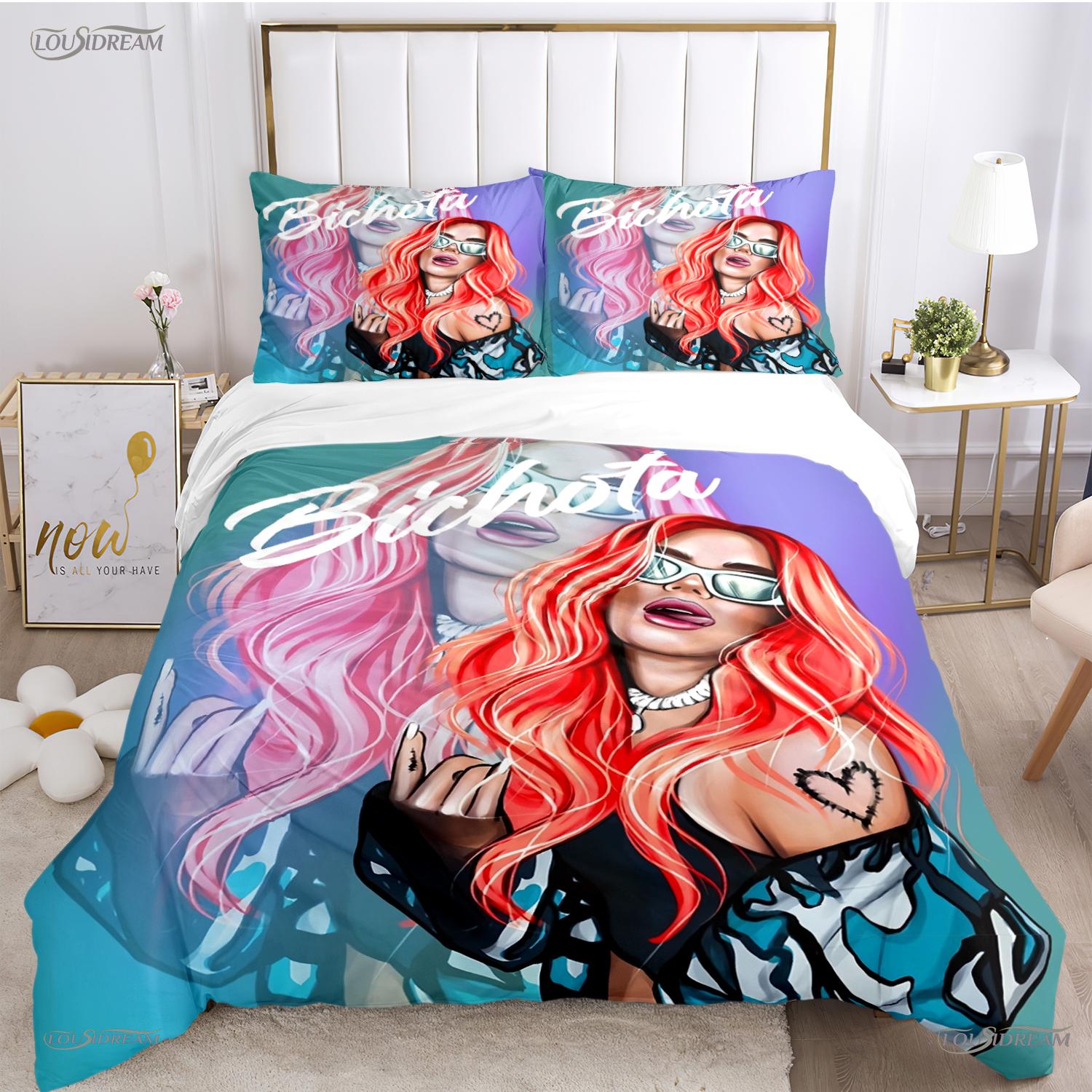 

Comforter Sexy Karol G Singer All Season Comforter Bedding Set Soft And S Teens Single/Double/Queen/King Comforter (quilt)-EU Single(135*200cm)3pcs