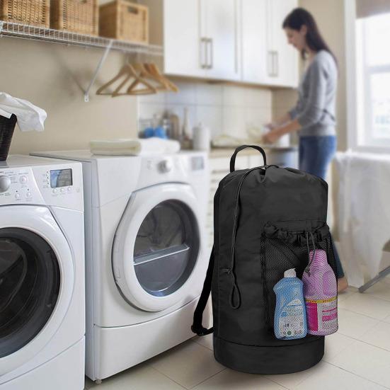 Dirty Clothes Bag Heavy Duty Waterproof Portable Laundry Backpack with Adjustable Straps for Dorm Travel