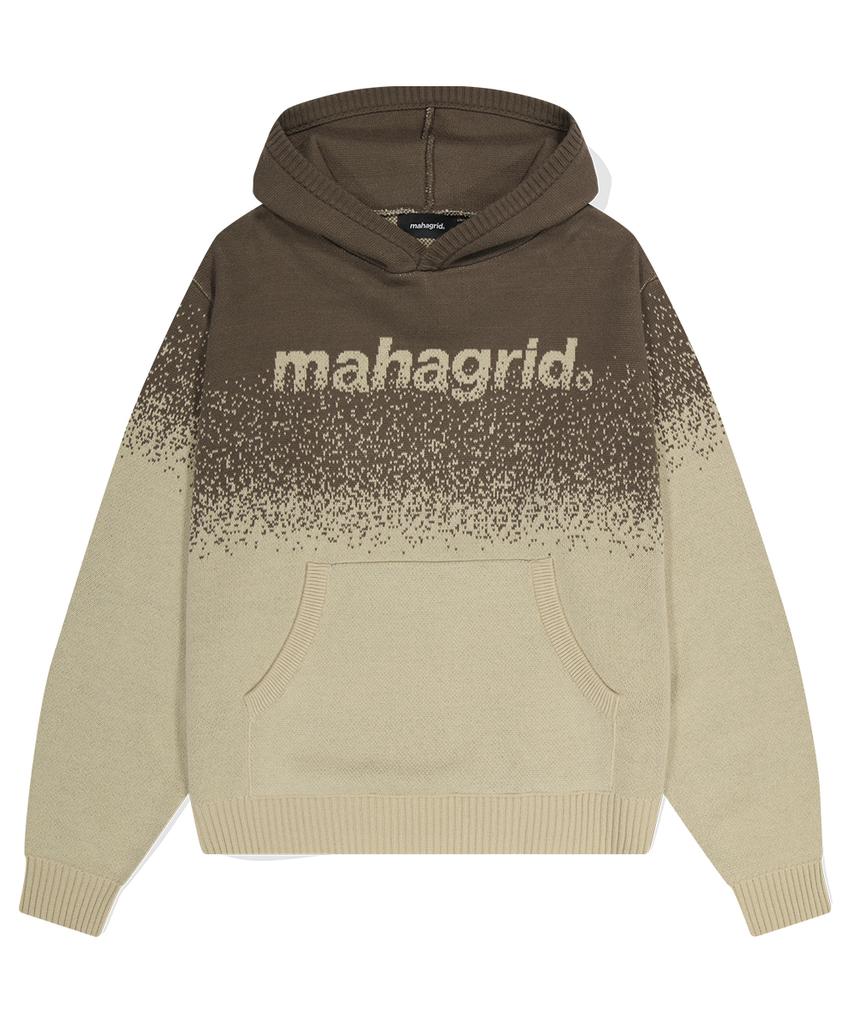 MAHAGRID Basic Logo Ombre Knit Hoodie Brown(Mg2Dfmk630A)