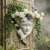 Heimdeko für Pflanzenliebhaber Feen-Gesichtsform Wandpflanzer, Mädchen-Blumentopf, Montierte Moderne Skulptur mit Pflanzfläche Harz-Vase Innen Außen,