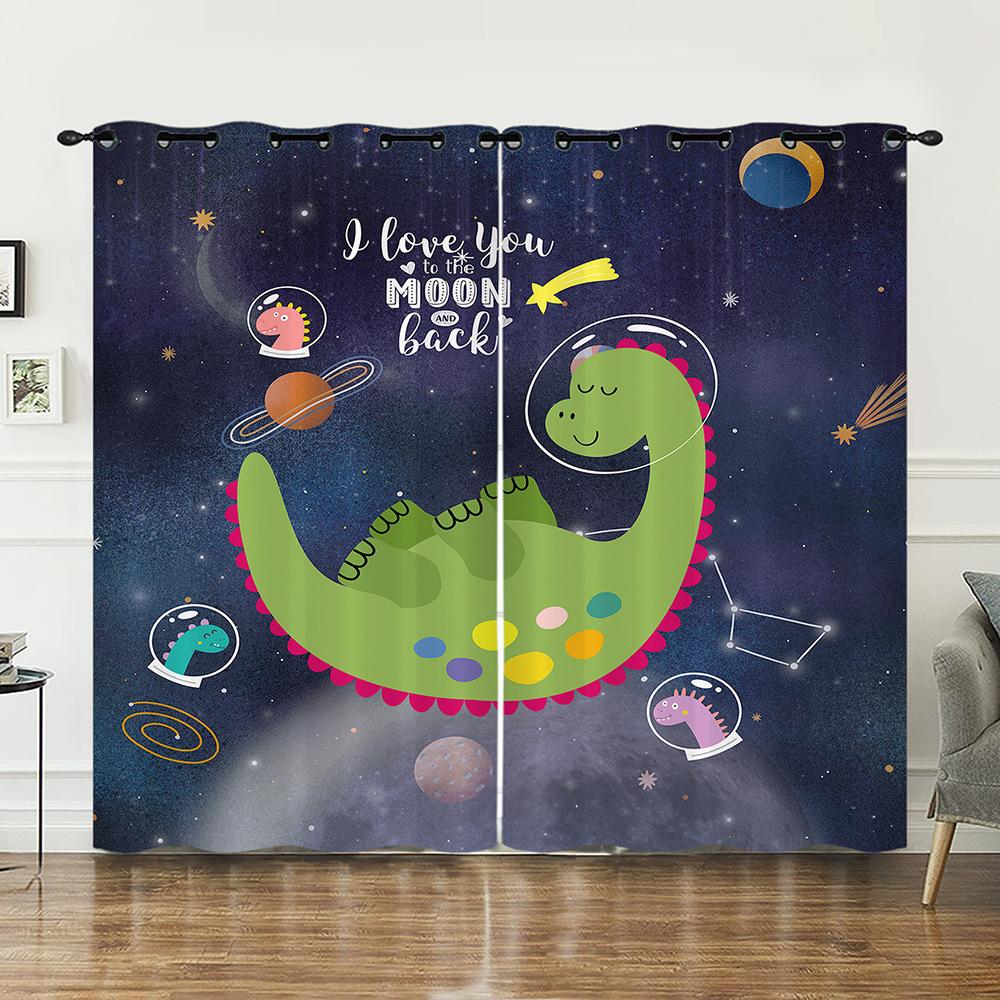 Curtain Spring Floral Cute Cartoon Animal Series Digital Printing High Density Blackout