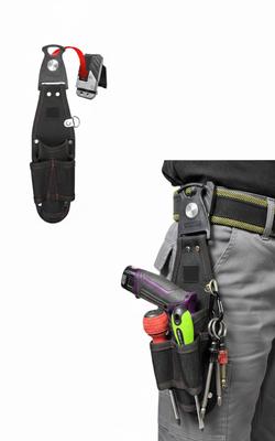 Tool Belt, Nail Pouch, Work Tool Belt with Electric Drill Holder, Spring-Loaded Closure, 3-Layer Waterproof Oxford Fabric, Tool Drop Prevention, Screw