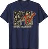 MTV Rock N Roll Music Hard Heavy Metal Skull Guitar Vintage T-Shirt Y2k Clothes Women Clothing Tee Shirt Femme Camisetas