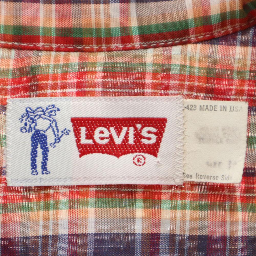 Levi's 70s Vintage Saddleman made in the USA Check Pattern Long sleeve shirt Men's Used