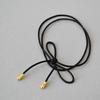 Niche Black Rope Adjustable Long Necklace Choker with Bow Tie