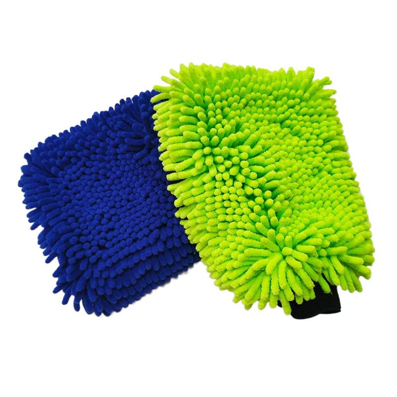 

Microfiber Chenille Car Wash Mitt - Anti-Scratch Cleaning & Drying 15 x 22 cm, 55-60g темно-синий