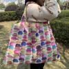 Foldable Eco Shopping Bag - Japanese Cartoon Design, Oxford Cloth, Portable & Eco-Friendly for Groceries