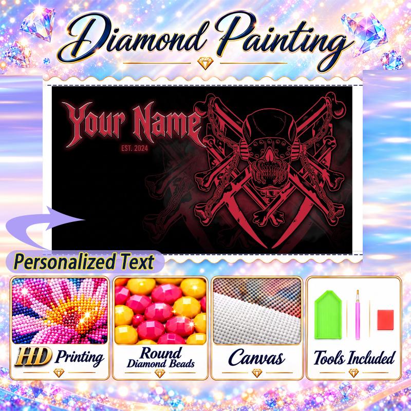 Megadeth 5D DIY Diamond Painting Custom Name Text, Full Drill Rhinestone Mosaic Art Home Gift