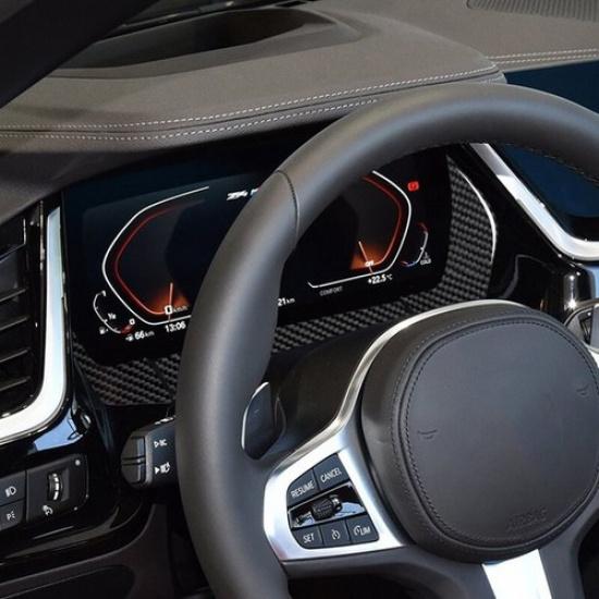 3pcs Carbon Fiber Front Dashboard Speedometer Cover For BMW Z4 G29 -