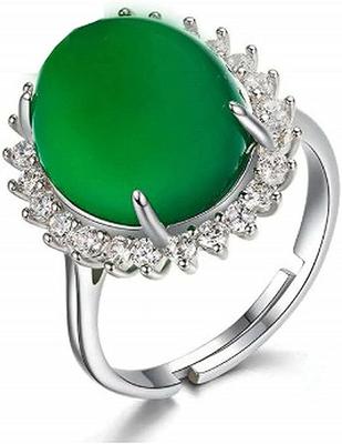 925 Sterling Silver Natural Certified 7.25ct Green Emerald Gemstone Solitaire Ring for Her