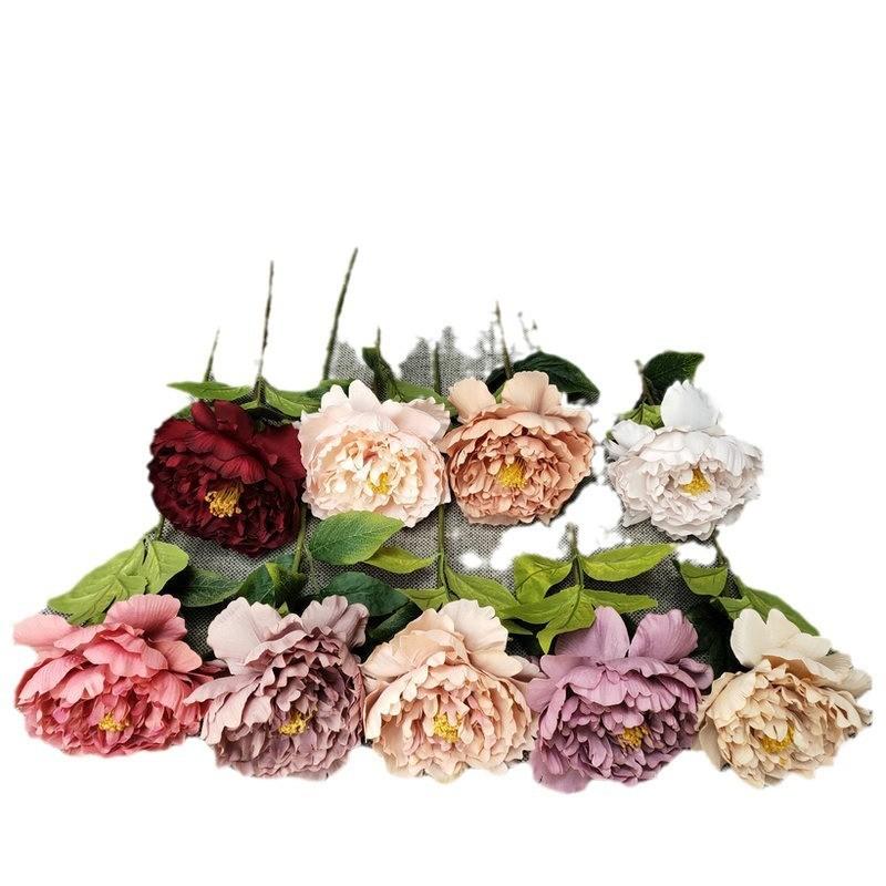 Artificial Flowers Peony Stems Wedding Centerpiece Vintage Style Floral Home