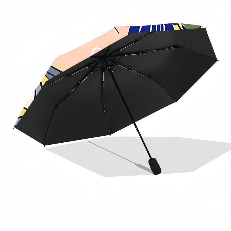 1 Stück Minions SpongeBob Automatischer Regenschirm 8 Rippen Tragbar Faltbar Schwarzer Eisenrahmen für Außenbereich, Strand, Reisen, Sonnenschirm, Dekorativer Regenschirm