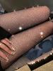 Collants en résille multi-couleurs à strass pour femme, bas sexy ornés scintillants pour tenues de fête et de boîte de nuit