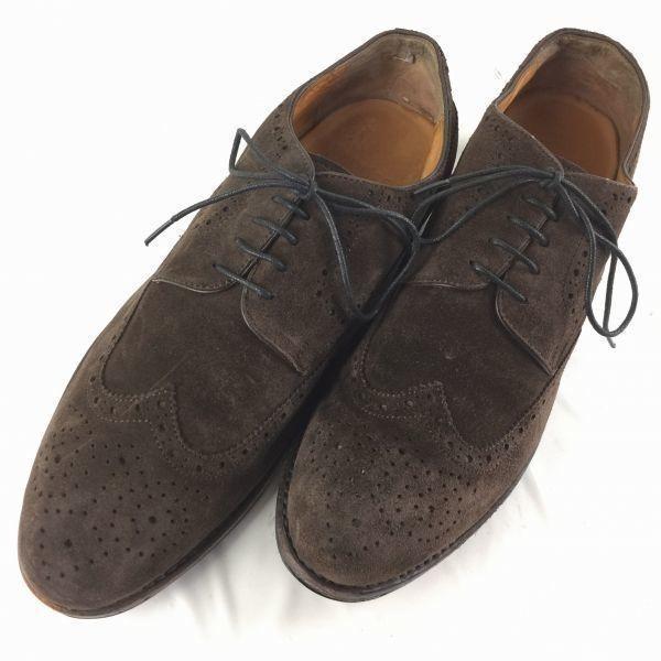 80s-90s Vintage Windsor Goodyear Welted Suede Wingtip Business Shoes Brown size 9.5 27.5(USED)