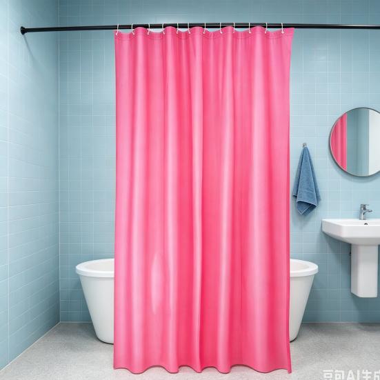 Plastic Shower Liner, Modern Solid Color Bathroom Curtain, Waterproof Shower Curtain with Metal Grommets for Bathroom Decor
