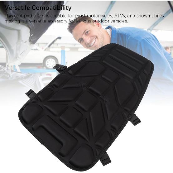 Shock Absorbing ATV Seat Cover, Padded Breathable Motorcycle Seat Pad Protector, Enhance Comfort with EVA Oxford Cloth, Fits Most ATVs Snowmobiles