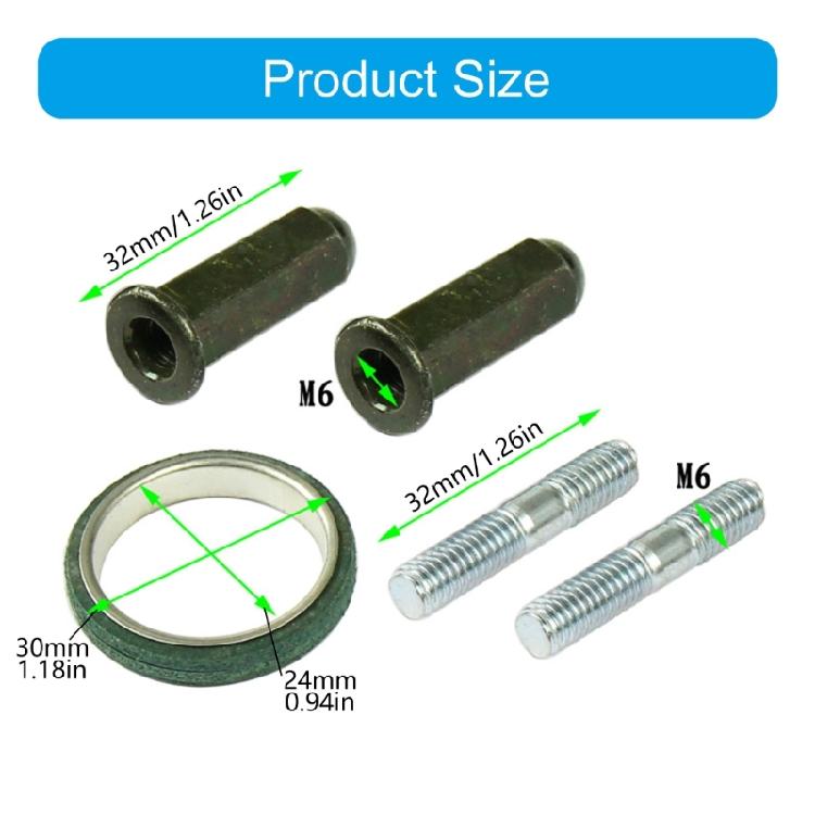 5pcs Complete Exhaust Seal Gasket Kit With Nuts And Bolts For 50cc 150cc GY6 Engine Applications Easy Installation