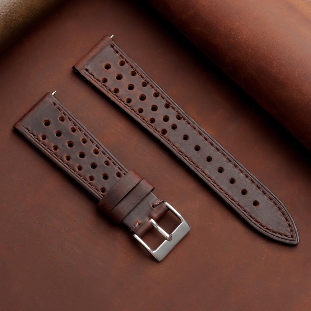 Quick Release Vintage Genuine Leather Watch Band 18mm 19mm 20mm 22mm 24mm Crazy Horse Men Women Strap Breathable Watch Bracelet
