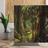 Green Jungle Shower Curtain Summer Forest Tree Bathroom Bath Decoration Home Decor Natural Landscape 3D Living Room Curtains Set