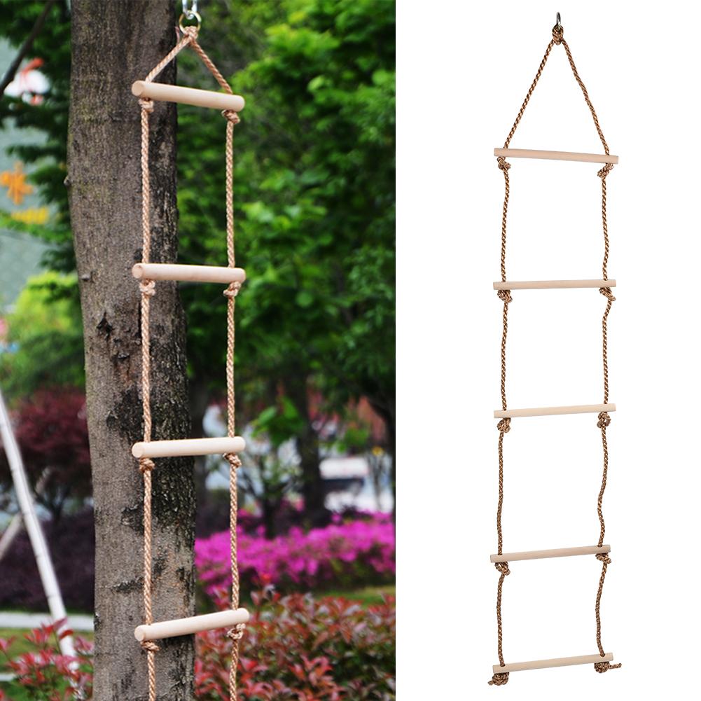 5 Wooden Climbing Rope Ladder Children Fitness Toy Outdoor Sports Toy Amusement Equipment