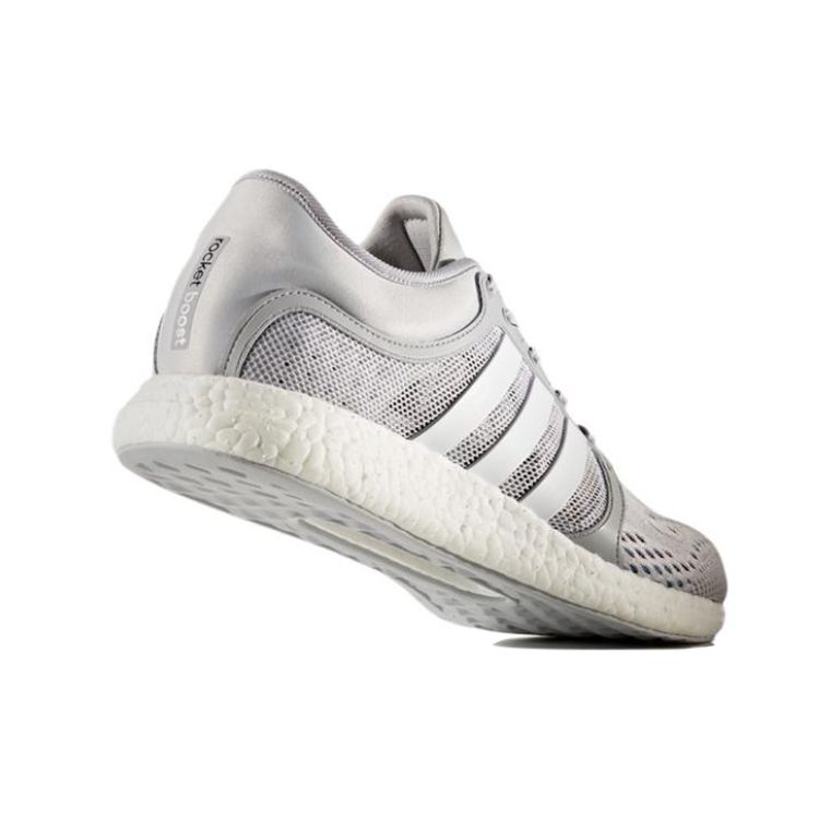 Adidas Rocket Boost Cc Round Toe Lace-Up Durable Breathable Low-Top Running Shoes Men Running Shoes Gray White CG2756
