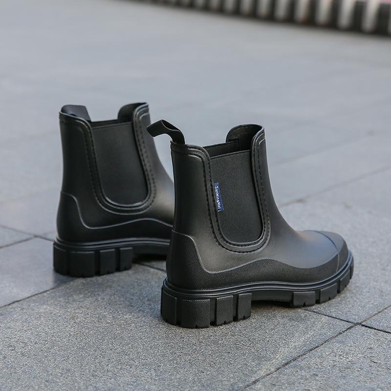 Women's Mid-Calf Chelsea Rain Boots - Waterproof, Non-Slip, Fashionable Rubber Shoes