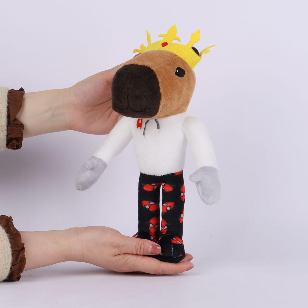 Crown Aquisiblox Capybara Plush Toy Stuffed Animal Doll Decoration 28cm Gift