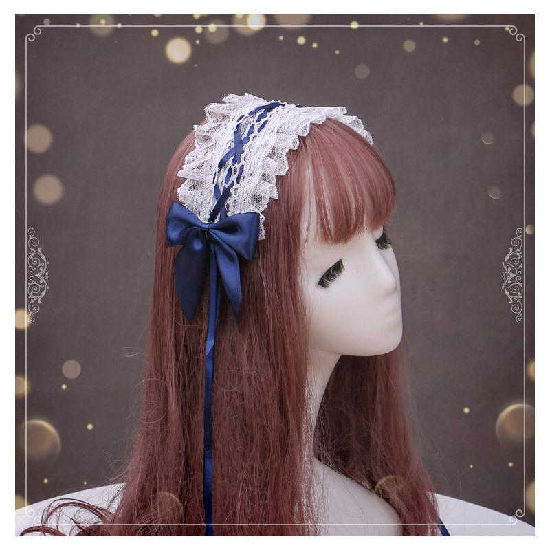Handmade Bow Lace Headband Japanese Girl Lolita Hairpin Soft Cute Two-dimensional Headgear Cute Sister Hair Accessories