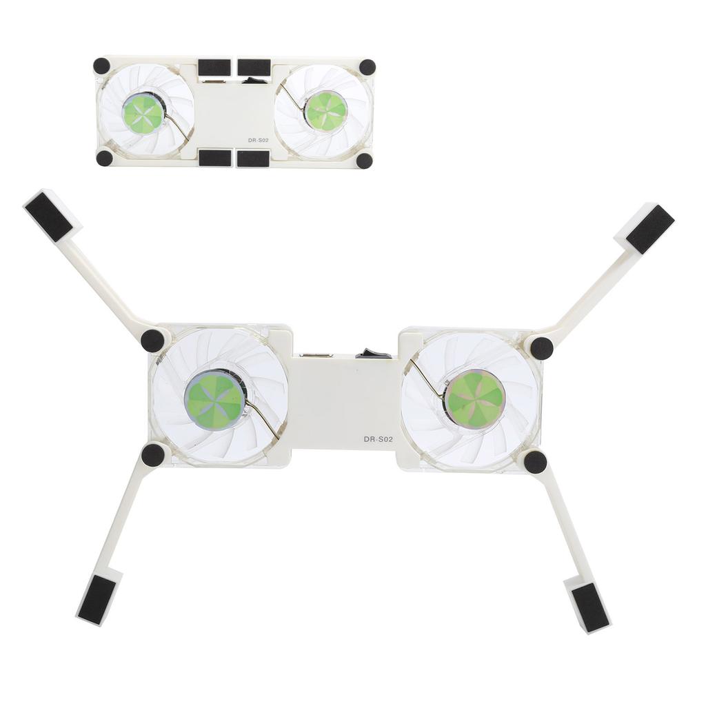 Laptop Cooling Pad USB Foldable Radiator Cooler Stand Light Portable with AntiSkid Mount(White )