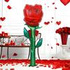 Hand-held Aluminum Film Rose Balloon Large Size Red Color Balloon Simulation Design Foil Balloon Wedding Proposal