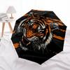 1pc Orange Stripes Tiger Cartoon Umbrella, Portable 3-Fold Compact Umbrella, Suitable for Camping, Hiking and Travel, Ideal Easter Birthday Gift for F