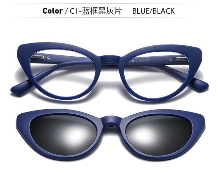 Driving Sunglasses For Nearsighted 0 -1 0 -1 5 -3 Cat Eye Myopia Sunglasses Women Magnetic Clip On Glasses Not anti blue 0