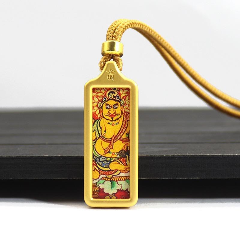 Sacred Tara Thangka Necklace Gold Plated for Spiritual Growth and Protection