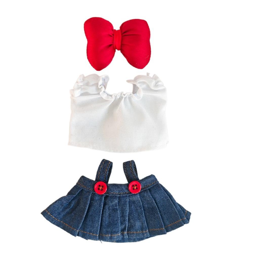 

1 set Jumpsuit 17cm Labubu Pendant Clothes Bowknot Labubu Doll s Clothes Set Kids Girls Toys style 1