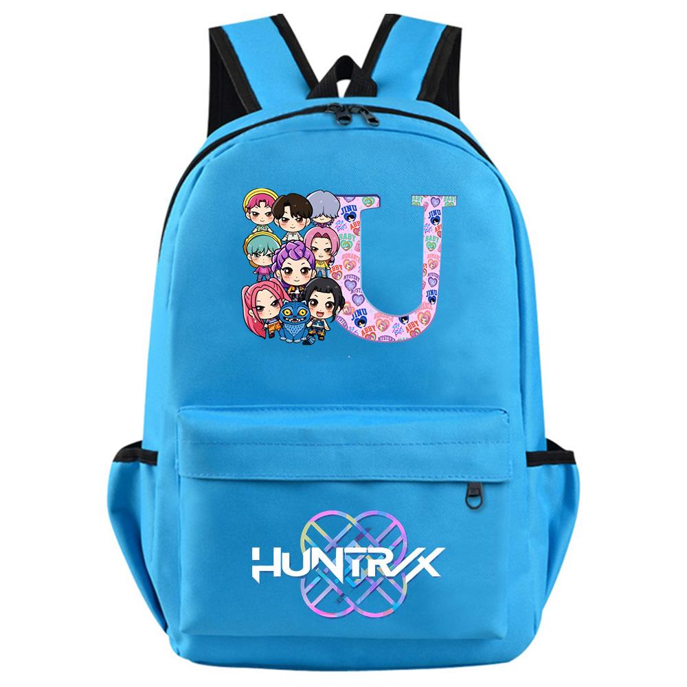 26 English Letter Kpop Demon Hunters Printed Backpack for Teenager Student Girl Boy Bookbag Schoolbag Women Large Capacity Travel Bag Kid Gift Rucksak