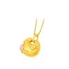 Goldene Glückskoi Lotus Anhänger Halskette - Chinesischer Nationaler Trend Stil