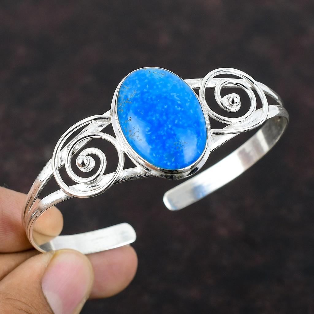 Smithsonite Cuff Bracelet 925 Sterling Silver Bangle Handmade Jewelry Adjustable Bangle Gemstone Cuff Bracelet Smithsonite Jewelry For Gifts