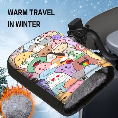 1 Pair Winter Electric Bike Handle Covers Fleece Lined Thickened Waterproof Windproof Universal Motorcycle Handlebar Covers