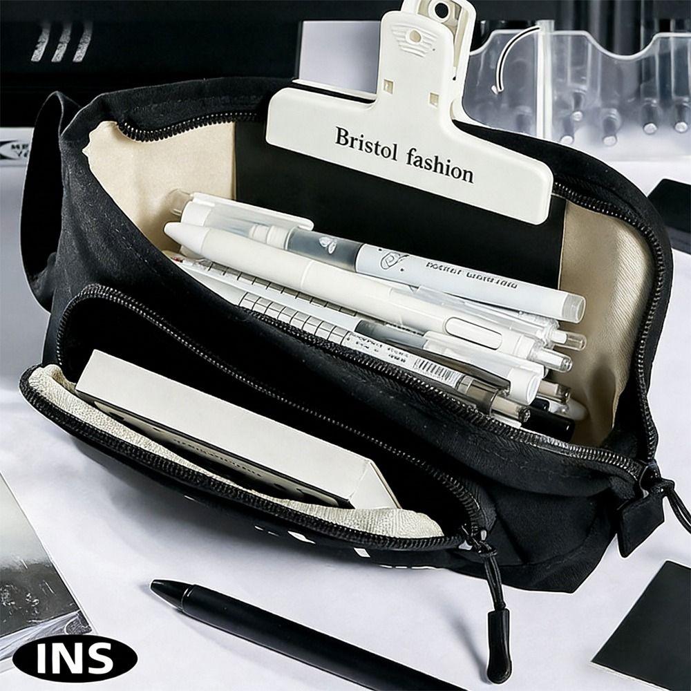 Handheld Pencil Case L-shape Large Opening Stationery Bag Stationery Organizer  School Supplies