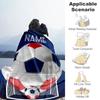 Blue Soccer Customize Text Blanket Throw Personalized Blanket Soft Warm Cozy for Picnics Couch Seaside Bed Four Seasons Universal