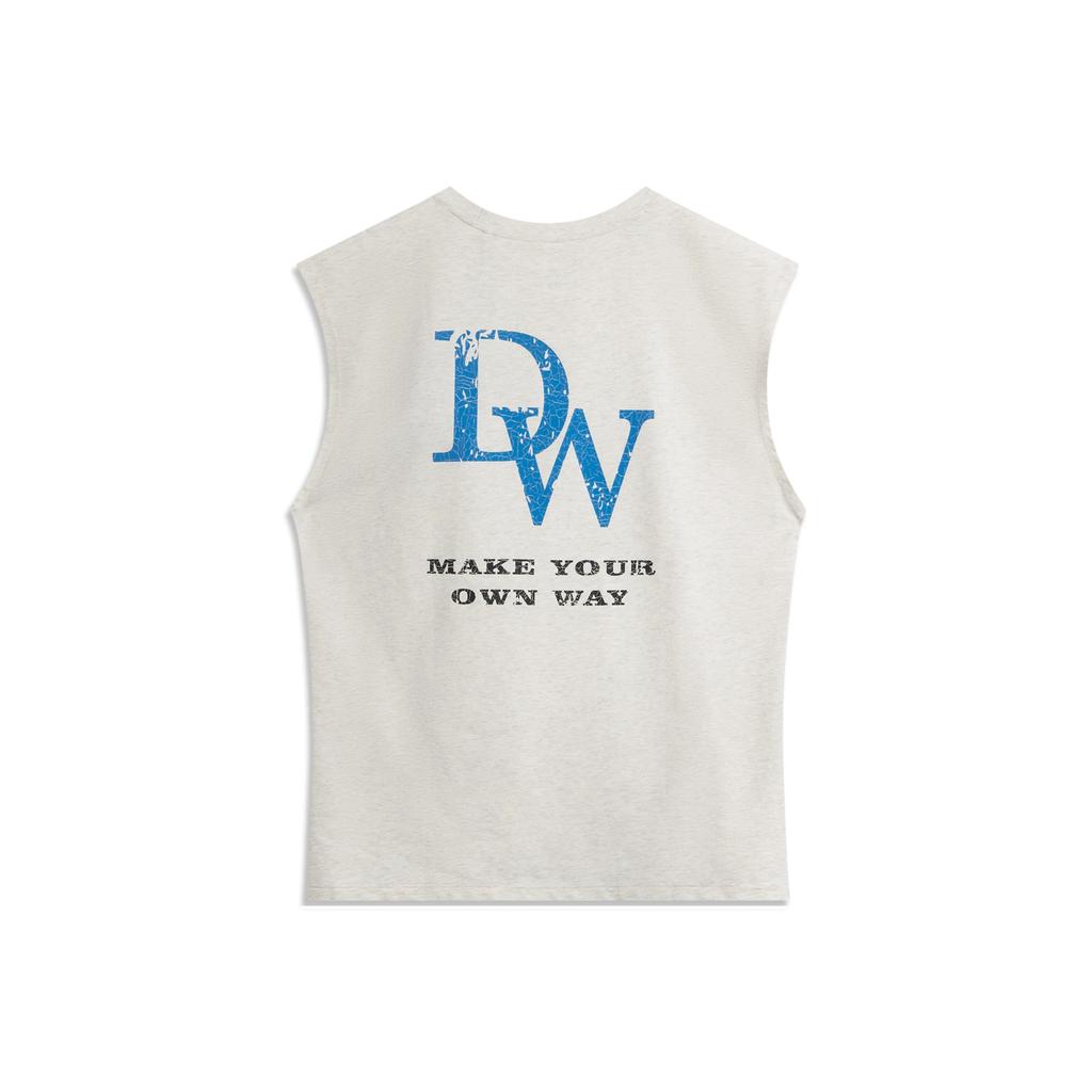 Li Ning Wade Series Sports Casual Simple Round Neck Pullover Letter Print Loose Vest Men Vests AVSV103-3