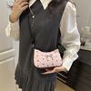Premium Light Luxury Shoulder Bag Summer New Pink Cute Bow Small Square Bag Versatile Crescent Armpit Bag Women