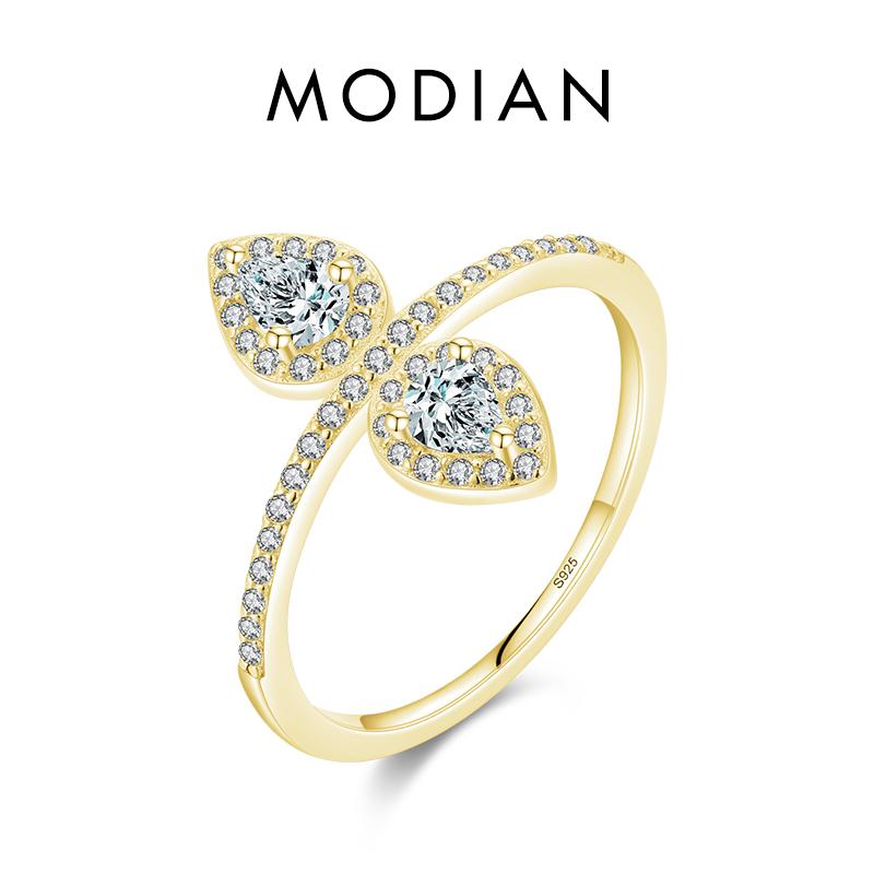 

Модиан, стерлингового серебра 925 пробы, сверкающие капли воды, кольца с цирконием на палец, изысканное модное кольцо для женщин, свадебные украшения 6 золотой