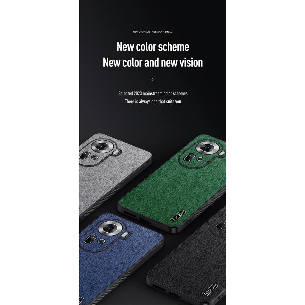 TreeGrain Leather Texture Silicone Case for OPPO A38 A35 A15 A32 A2M A2 A1 A11X A11 A9 Find X7 X6 X5 X3 Ultra Pro 4G Phone Full Protection Cover